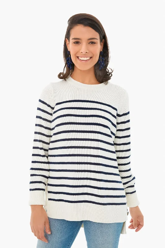 Ivory Bar Harbor Striped Sweater Modern Contemporary Chic