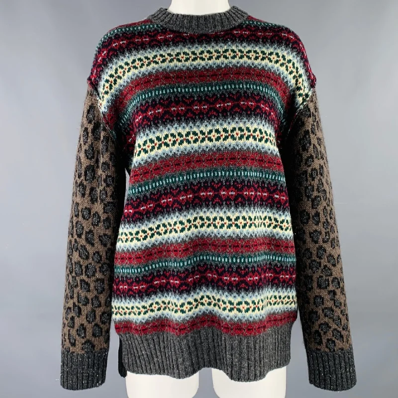JUNYA WATANABE Size S Multi Color Wool Blend Mixed Patterns Sweater Plaid Sweater Polka Dot Checkered