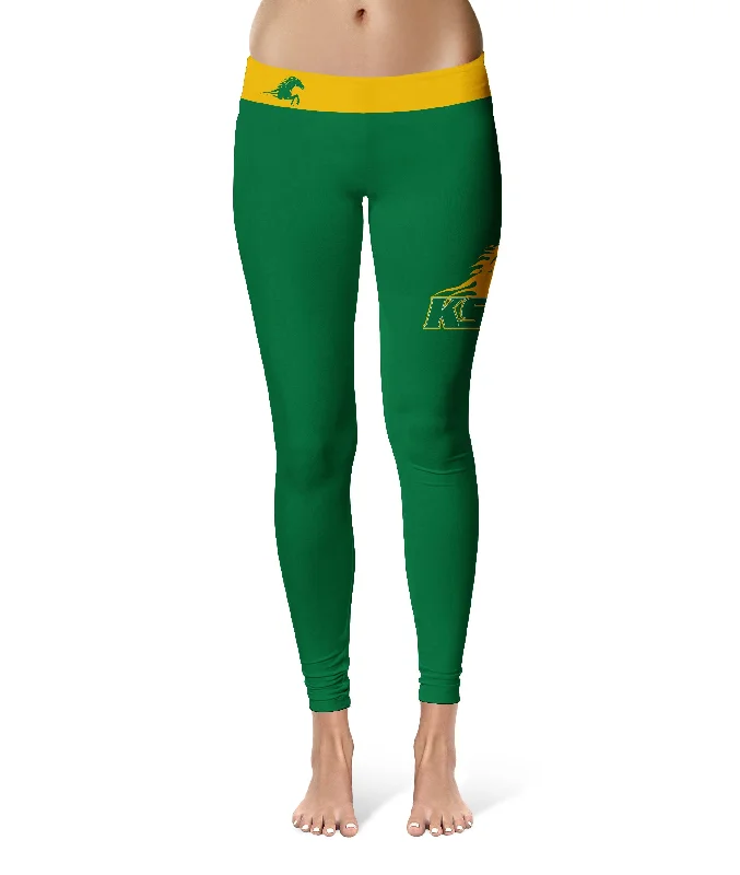 Kentucky State Thorobreds Game Day Logo on Thigh Green Yoga Leggings for Women by Vive La Fete Stylish Stretch-Waist Leggings