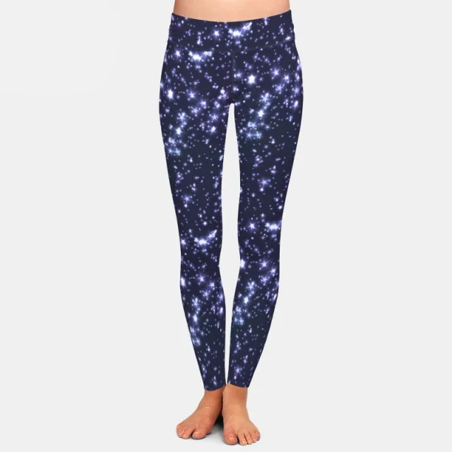 Ladies 3D Stars In The Galaxy Digital Printed Leggings Elegant Full-Body Leggings