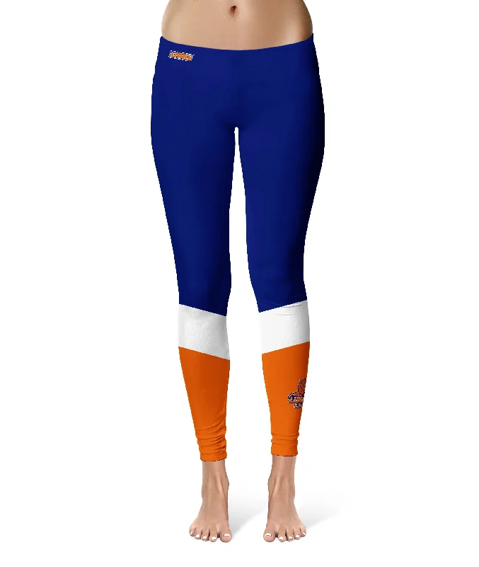 Lincoln University Lions LU Game Day Ankle Color Block Blue Orange Yoga Leggings for Women by Vive La Fete Comfortable Slip-On Compression Leggings