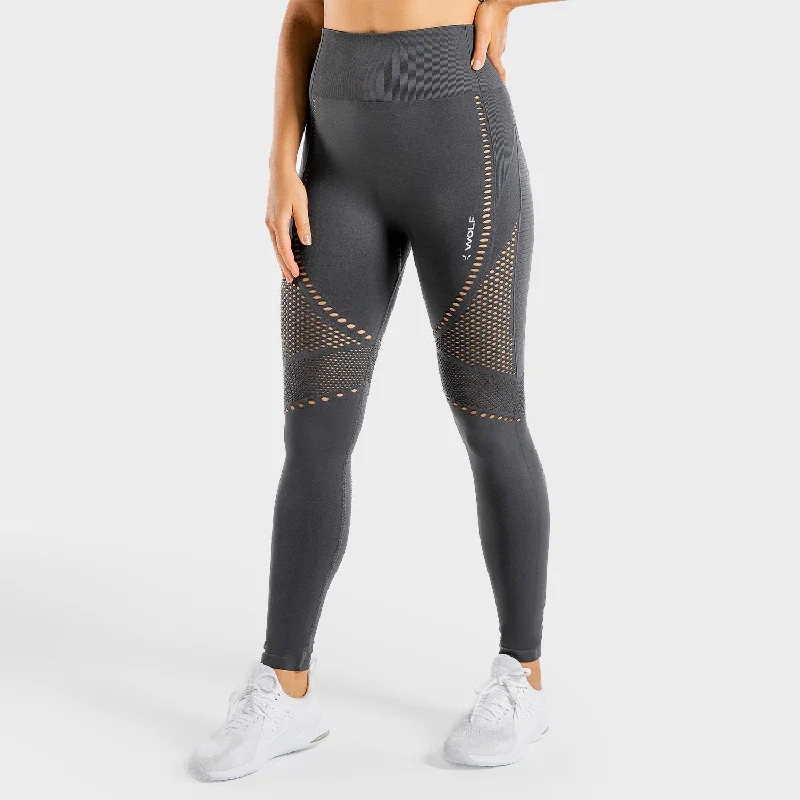 Meta Seamless Leggings - Charcoal Fashionable Sports Compression Leggings