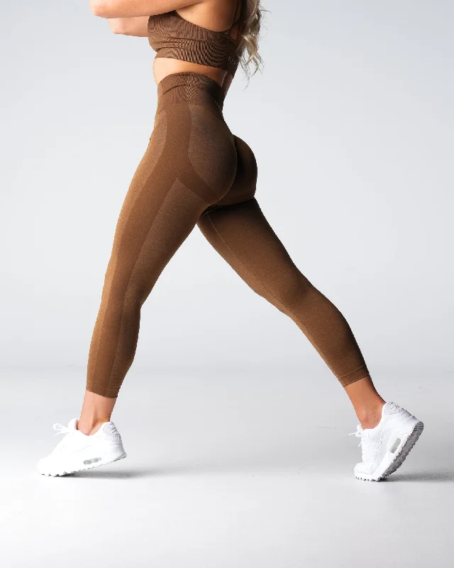 Mocha Performance Seamless Leggings Fashionable Plus-Size Activewear