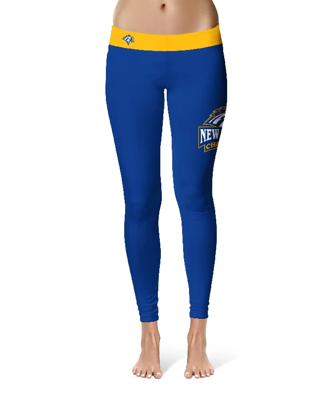 New Haven Chargers Game Day Logo on Thigh Blue Yoga Leggings for Women by Vive La Fete Chic Velvet Soft Leggings