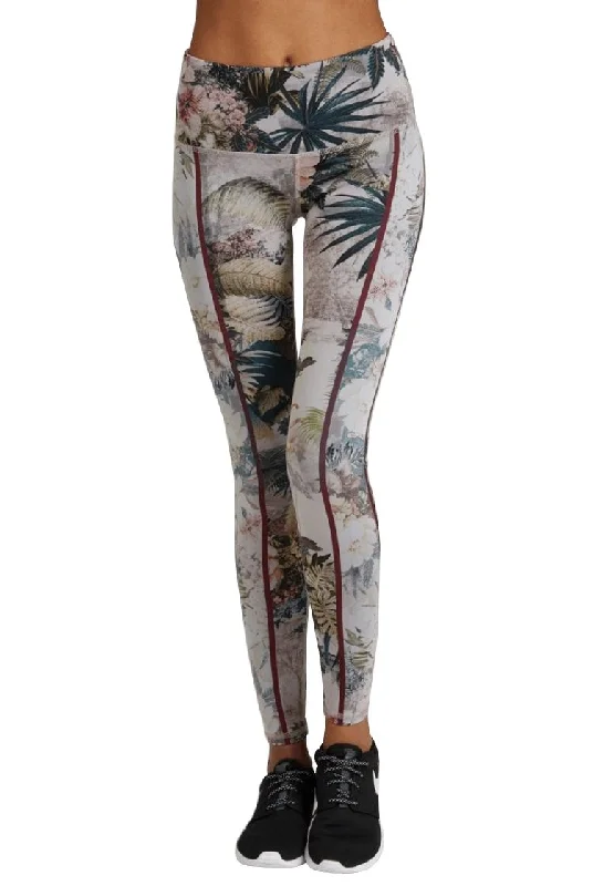 Noli Yoga Milano Legging Tropical Print Stylish Stretch Print Leggings