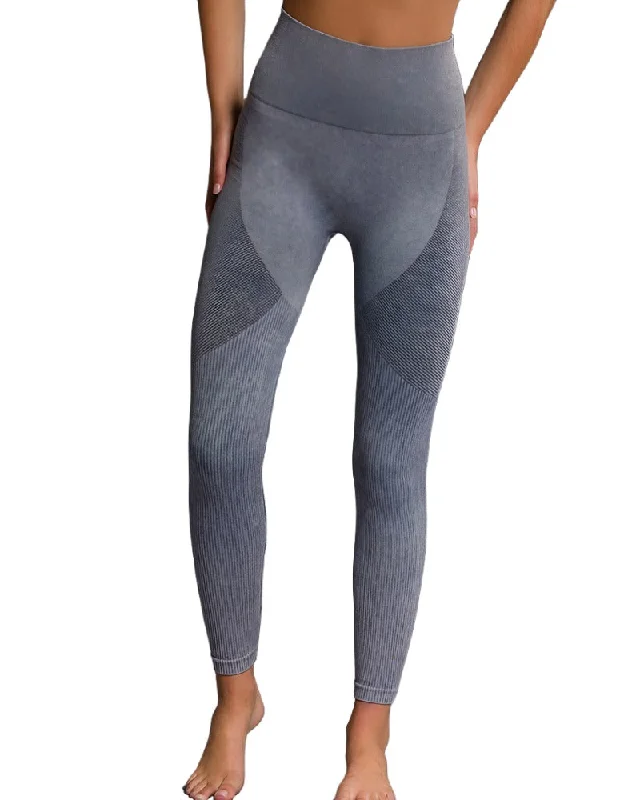 Onzie Flow Seamless Legging 2039 Slate Grey Comfortable Ribbed Sports Leggings