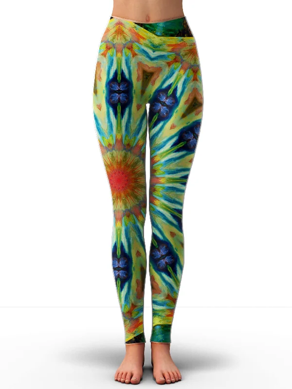 Peacock Spin Leggings Comfortable Bootcut Workout Leggings