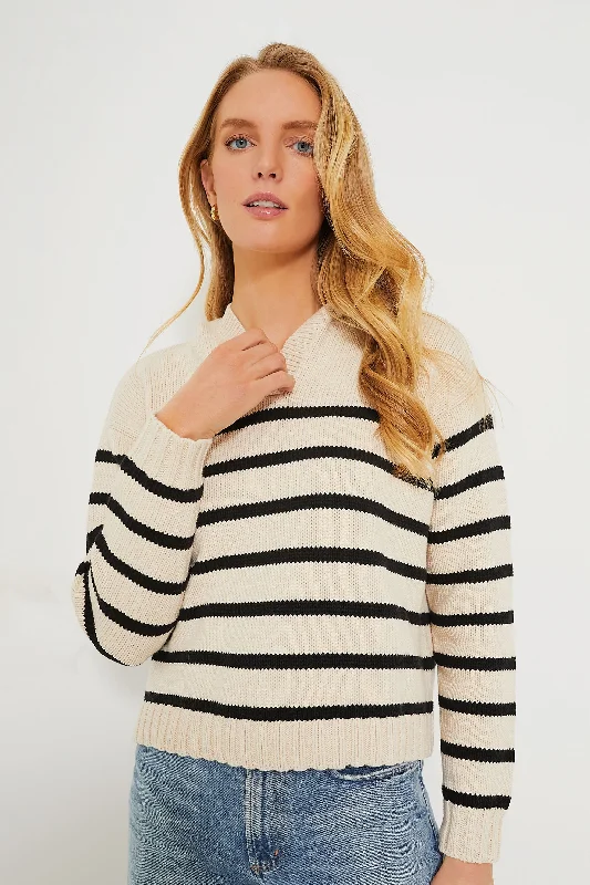 Sandstone and Black Striped Bretagne Sweater Casual Formal Business