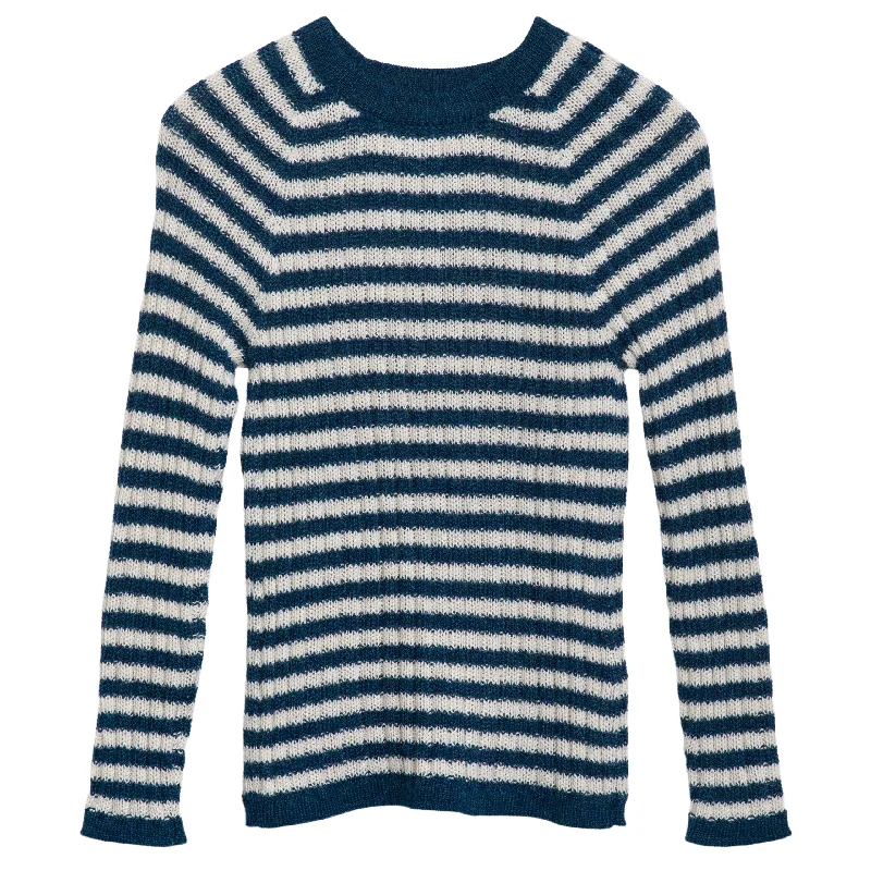 Serendipity Women's Alpaca Stripe Sweater Ribbed Striped Patterned