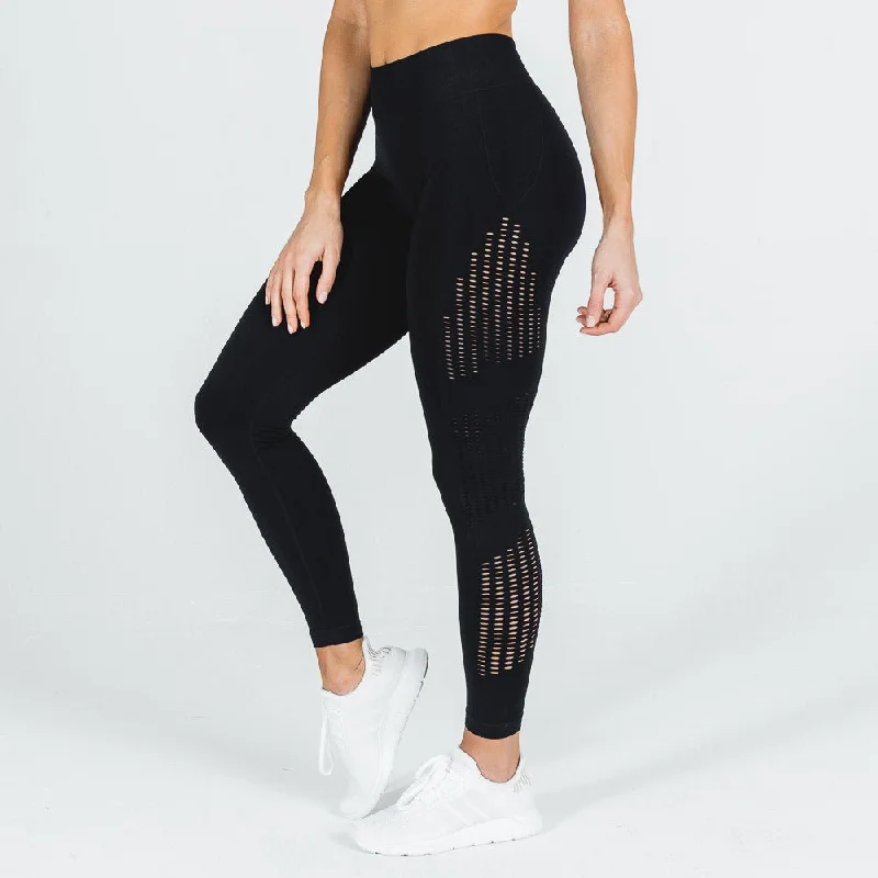 She-Wolf Seamless Leggings - Black Trendy Digital Print Leggings