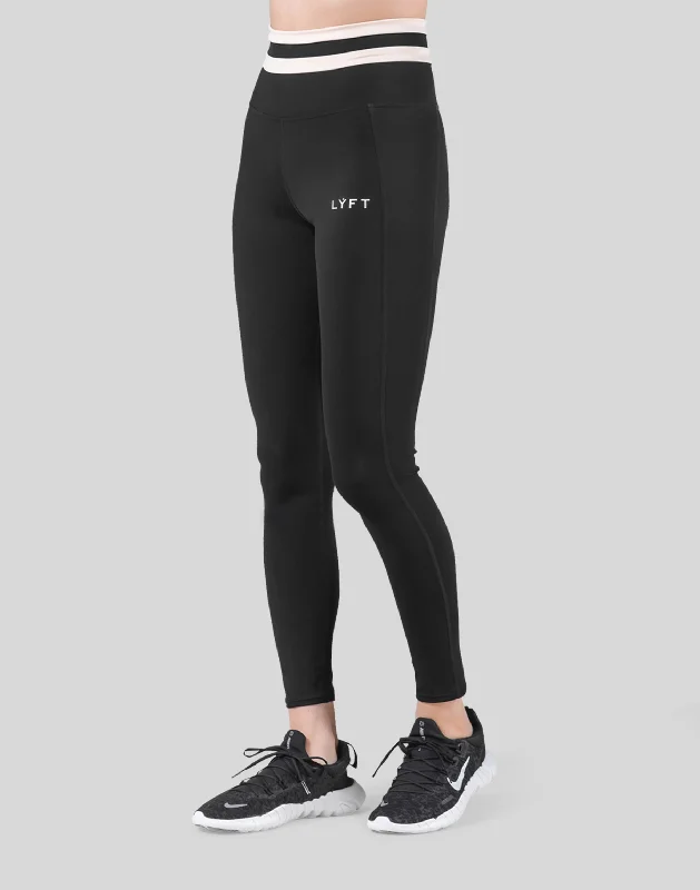 Stripe High Rise Leggings - Black Fashionable Printed Leggings