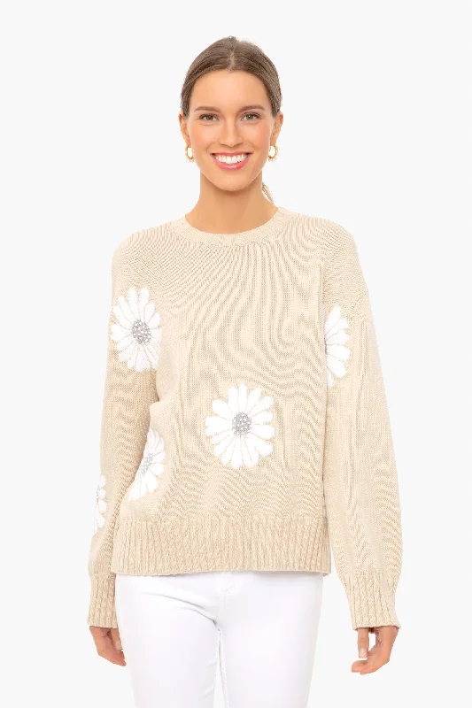Tan Miss Daisy Sweater Fitted Loose Oversized