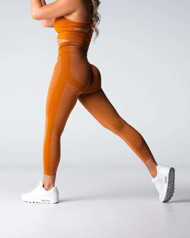 Terracotta Performance Seamless Leggings Cozy Reflective Detail Leggings