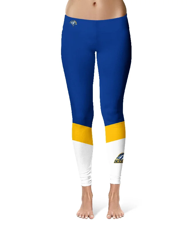 University of New Haven Chargers Game Day Ankle Color Block Blue White Yoga Leggings for Women by Vive La Fete Stylish Patterned Active Leggings