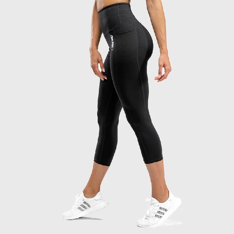 We Rise High-Waisted Cropped Leggings - Black Stylish Ankle-Length Leggings