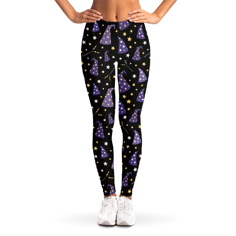 Wizard Hat Pattern Print Women's Leggings Comfortable Cold Weather Leggings