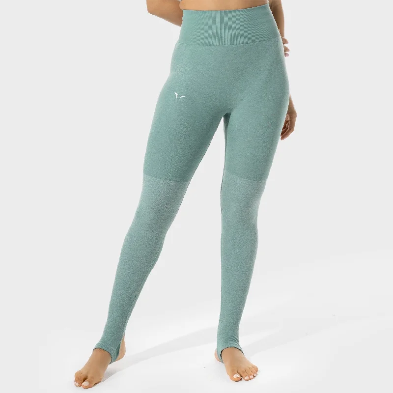 Women's Fitness - Seamless Leggings - Basil Marl Comfortable Running Leggings