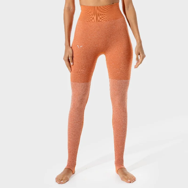 Women's Fitness - Seamless Leggings - Copper Coin Marl Trendy Foil Finish Leggings