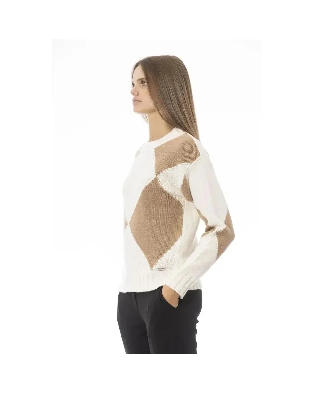 Baldinini Trend Women's Beige Wool Sweater - S Elegant Classic Vintage