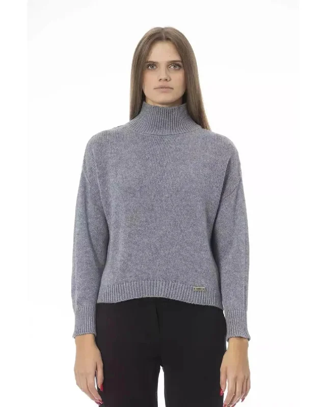 Baldinini Trend Women's Gray Viscose Sweater - M Terry Terry Cloth Terry Knit