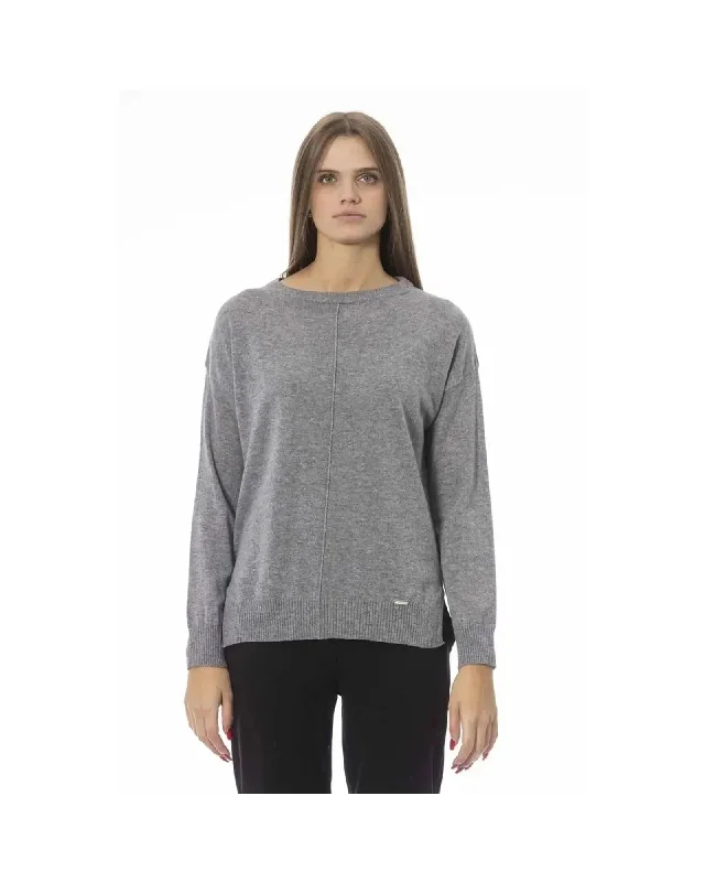 Baldinini Trend Women's Gray Viscose Sweater - M Lightweight Heavyweight Midweight