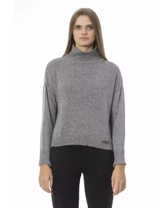 Baldinini Trend Women's Gray Viscose Sweater - M Soft Cozy Warm