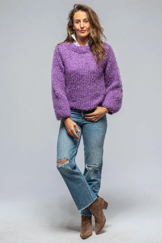 Beatrix Lux Cashmere Sweater In Lavender Collared Crew Neck Turtle Neck