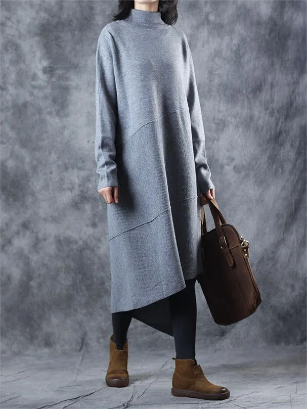 Casual Retro Loose Sweater Long Skirt Fitted Loose Oversized