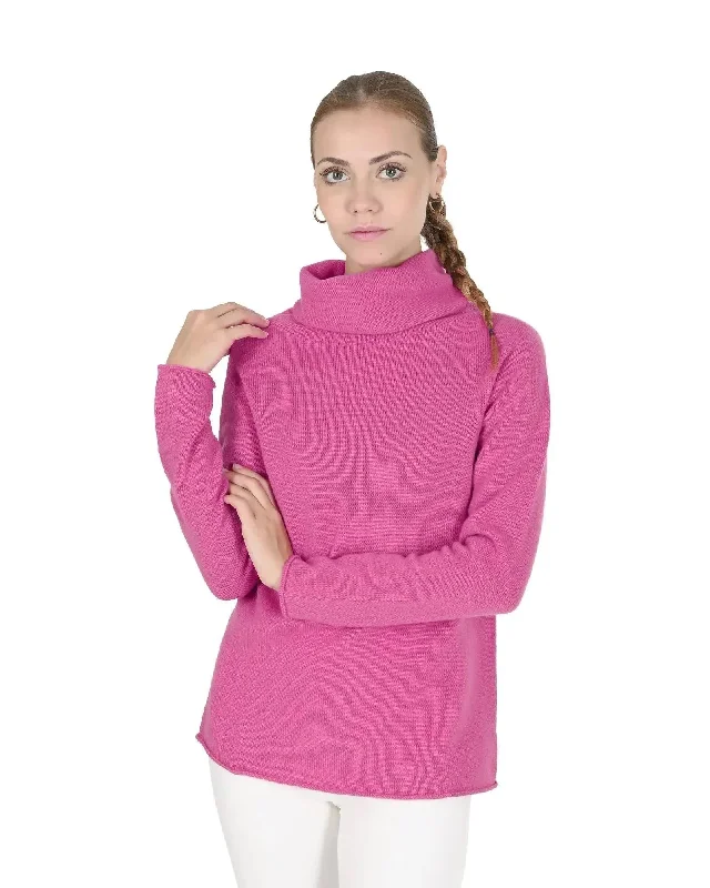 Crown of Edinburgh Premium Cashmere Women Turtleneck Sweater - M Fleece Fabric Down Fabric Feather Fabric