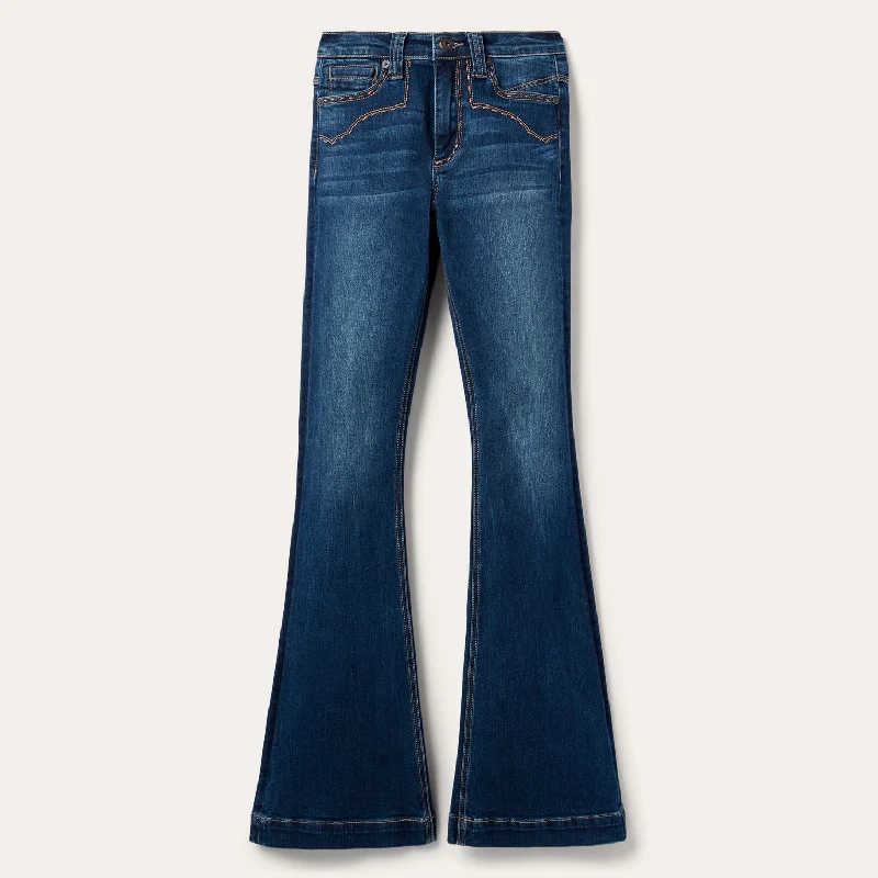 921 High Rise Flare Jeans Comfortable Faded High-Rise Jeans