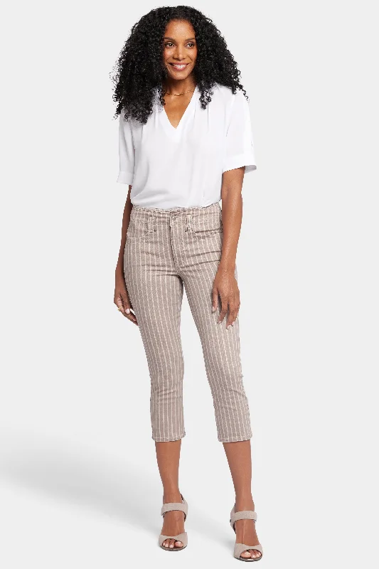 Ami Skinny Capri Jeans - Boardwalk Stripe Chic Faded Blue Jeans