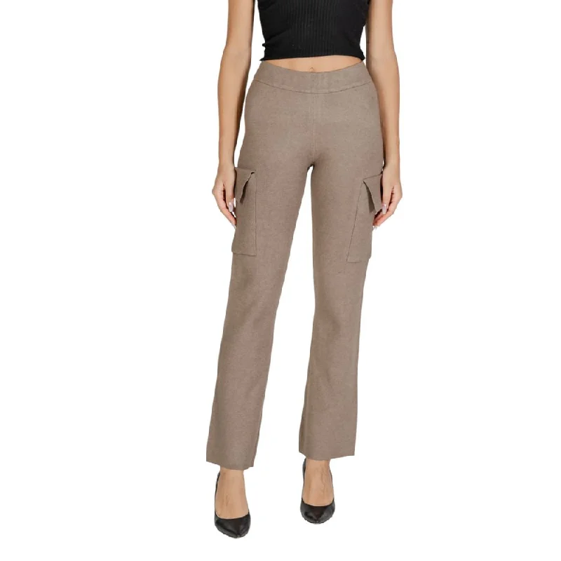 Beige Viscose Jeans & Pant Casual Distressed Denim Jeans