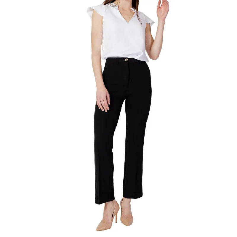 Black Polyester Jeans & Pant Comfortable Boyfriend Jeans