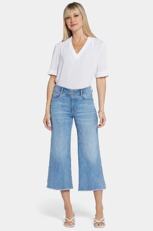 Brigitte Wide Leg Capri Jeans - Corfu Cozy Wide-Legged Jeans
