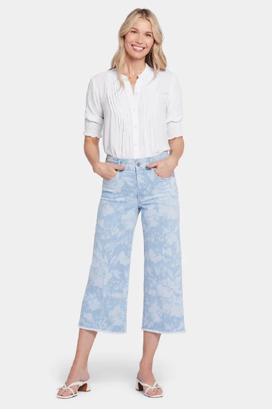 Brigitte Wide Leg Capri Jeans - Marian Annabella Cozy Tencel Blend Denim Jeans