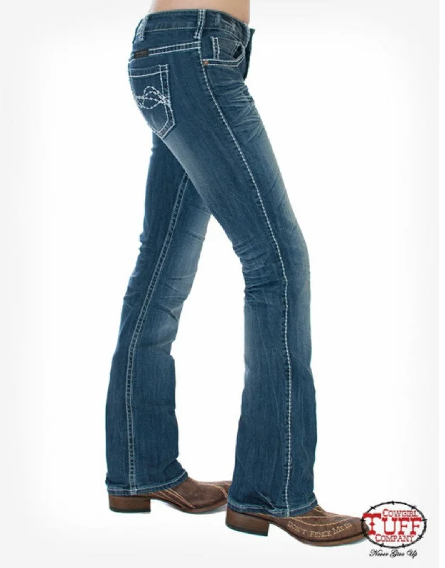Cowgirl Tuff Edgy Jeans Trendy Vintage Denim Jeans