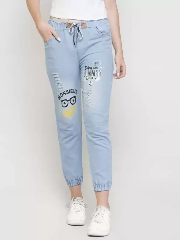 TANDUL  Jogger Fit Women Multicolor Jeans Chic Faded Blue Jeans