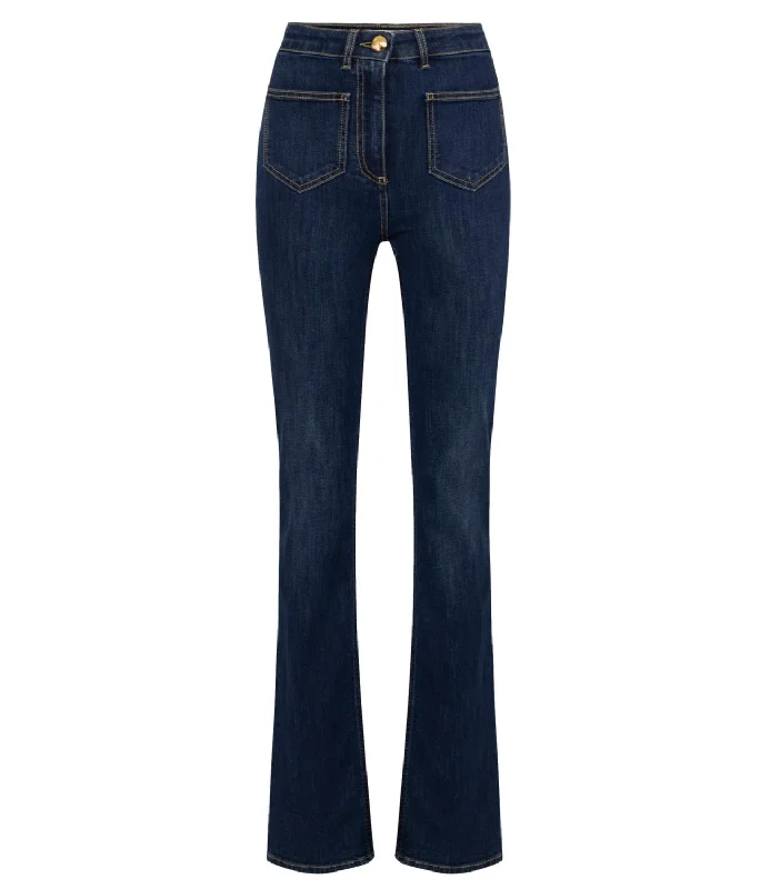 Elisabetta Franchi jeans blue denim donna Comfortable Flare Leg Jeans