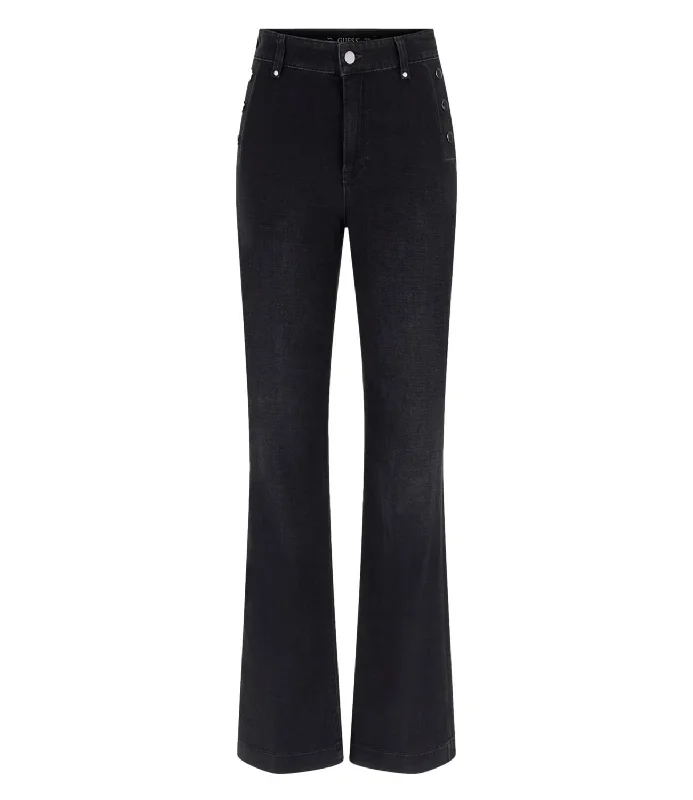 Guess jeans nero donna Elegant Wide-Leg Jeans