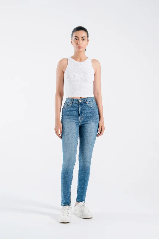 Basic High Rise Skinny Jeans Stylish Cargo Style Jeans