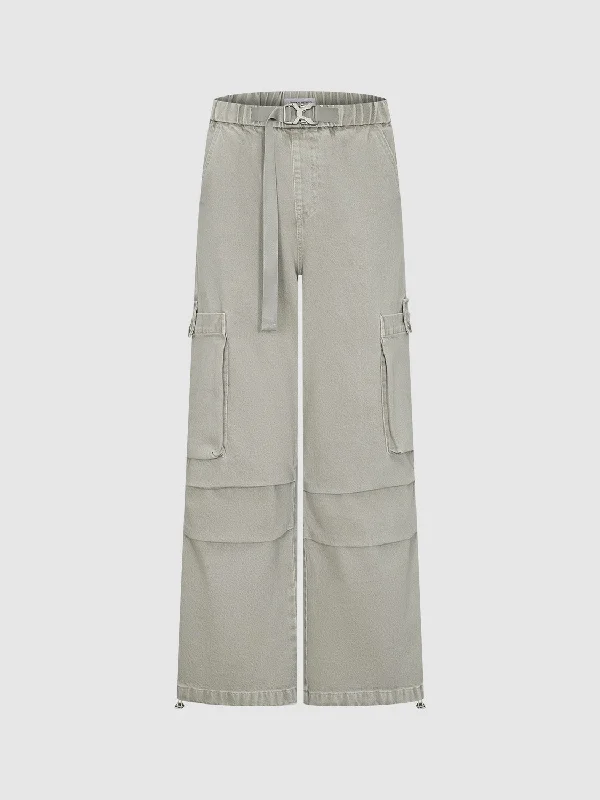 Flap Pocket Denim Jeans Fashionable Raw Hemmed Jeans