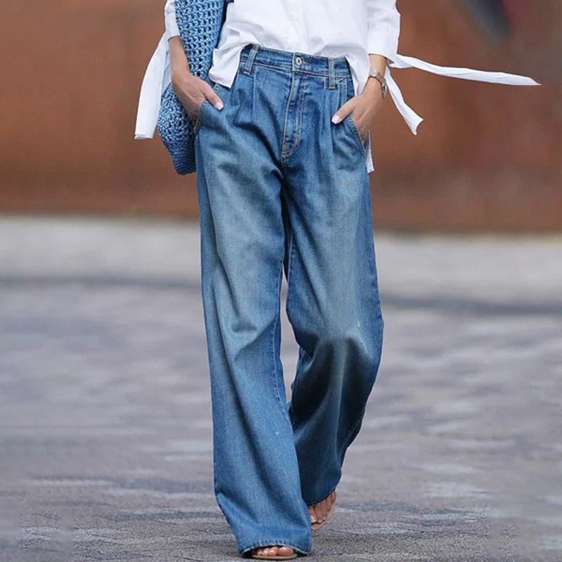 High Waist Women's Jeans Trendy Plus Size Jeans