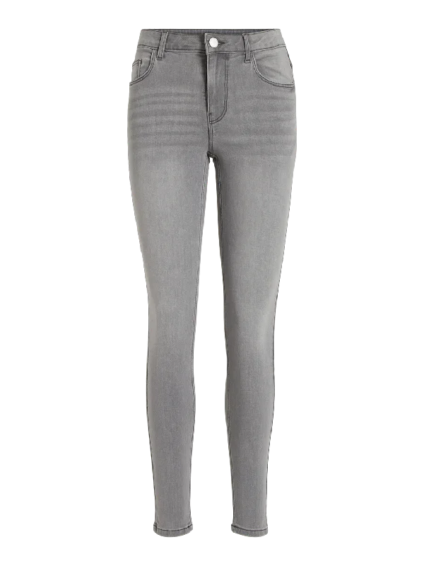 VISARAH Jeans - Light Grey Denim Casual Distressed Denim Jeans