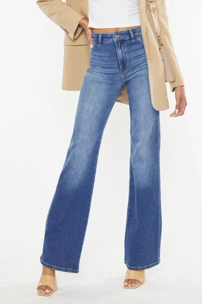 Kancan Ultra High Waist Gradient Flare Jeans Trendy Wide-Leg High-Waist Denim