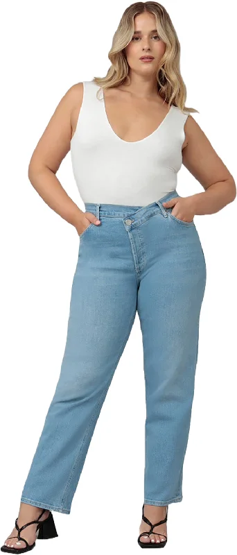 Baker High Rise Crossover Jeans - Women's|-|Jean croisé à taille haute Baker - Femme Trendy Button-Up High-Waist Jeans