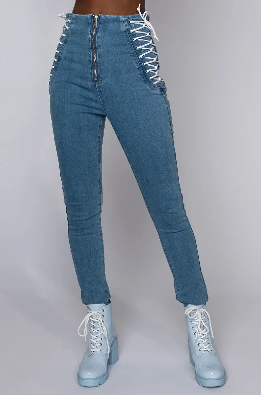 MARGOT LACE SKINNY JEANS Stylish Relaxed Fit Skinny Jeans