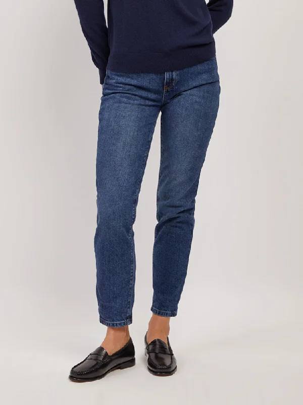 Mom Oliver Jeans Comfortable Folded Hem Jeans