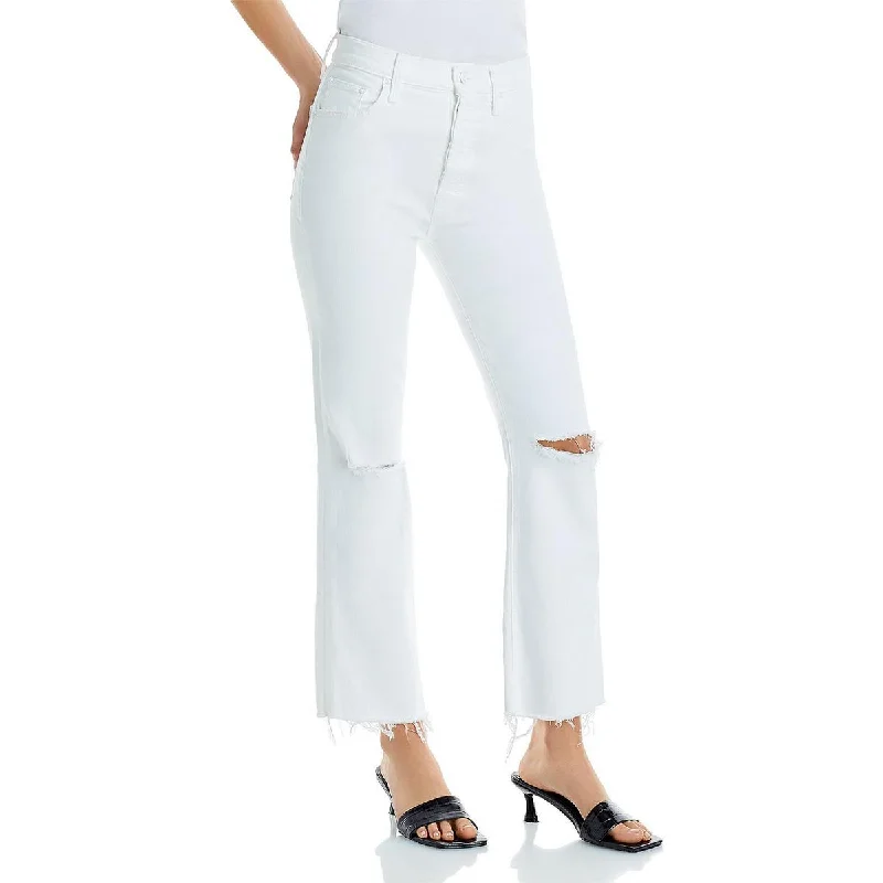 Mother Womens The Tripper High Rise Denim Ankle Jeans Casual Wide-Legged Denim Jeans