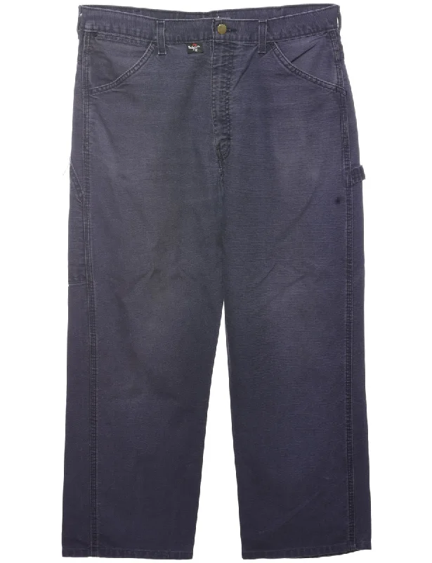 Navy Workwear Jeans - W36 L27 Elegant High-Waisted Flared Jeans