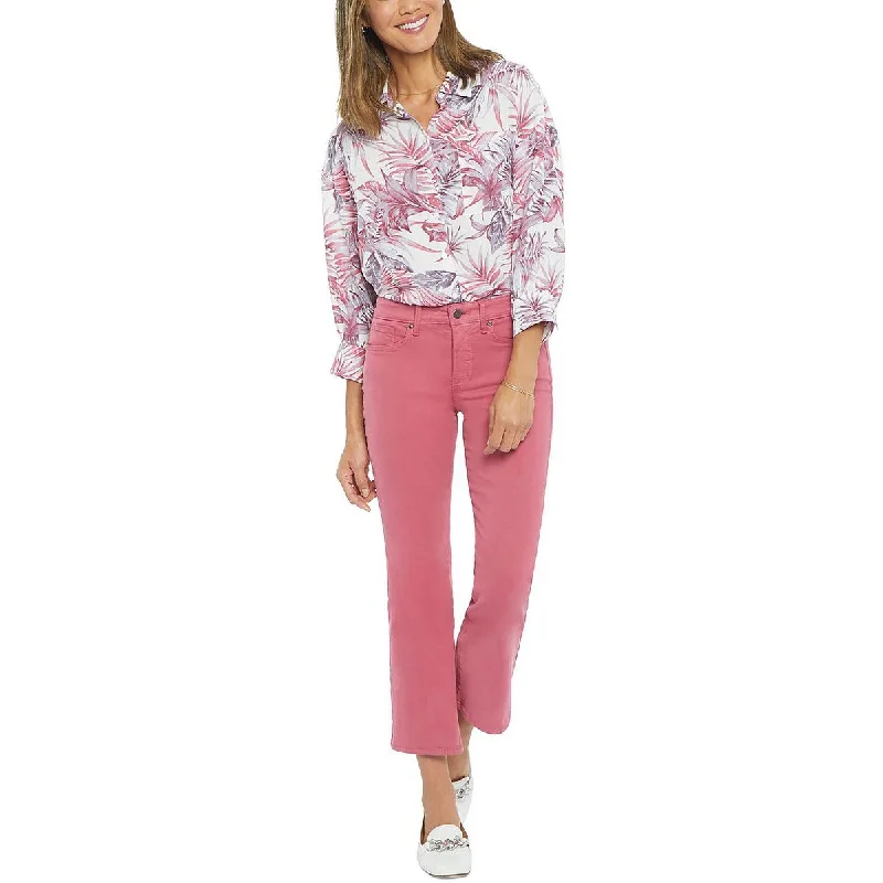 NYDJ Womens Fiona Mid Rise Flare Ankle Jeans Trendy Vintage Denim Jeans